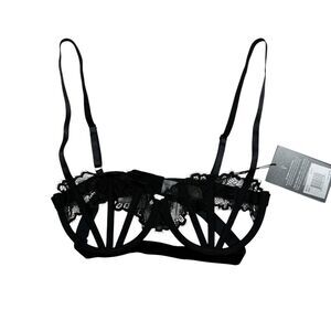 Thistle & Spire Black Bra 32DD Sidney Open Cup Sexy Honeymoon Anniversary NEW
